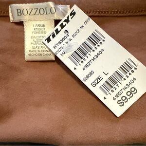 Bozzolo Scoop Neck Top in Dusty Brown